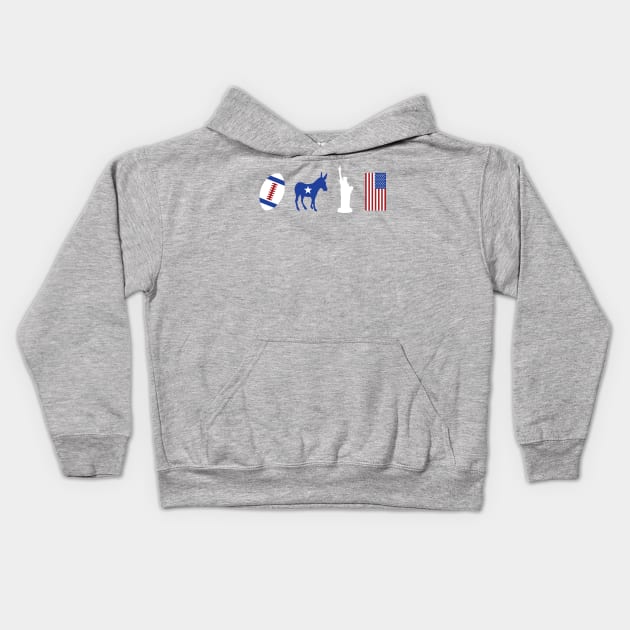 Life Liberty Football American Democrat Kids Hoodie by machmigo